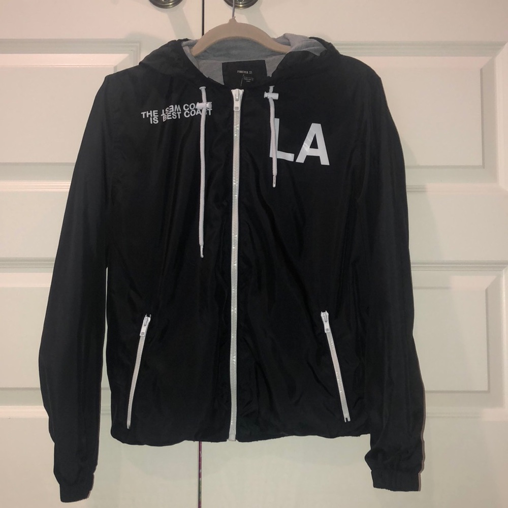 Black windbreaker jacket